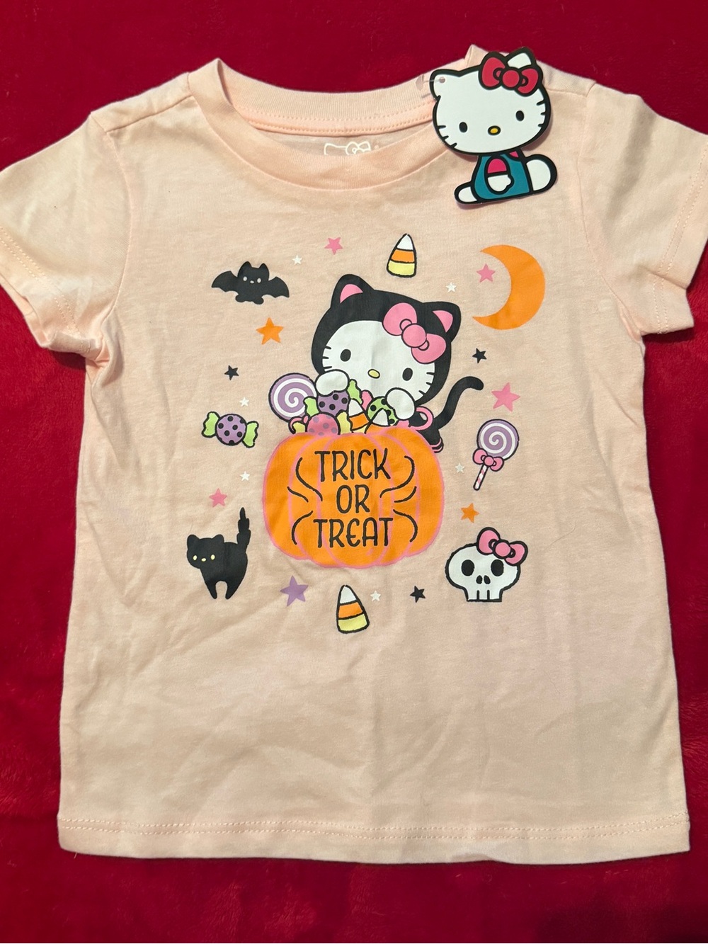 Sanrio Hello Kitty Halloween Graphic T Shirt Size 5 NWT Pink Trick Or Treat